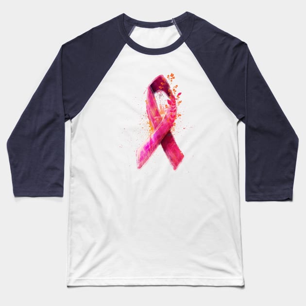 pink ribbon tshirt Baseball T-Shirt by erdavid